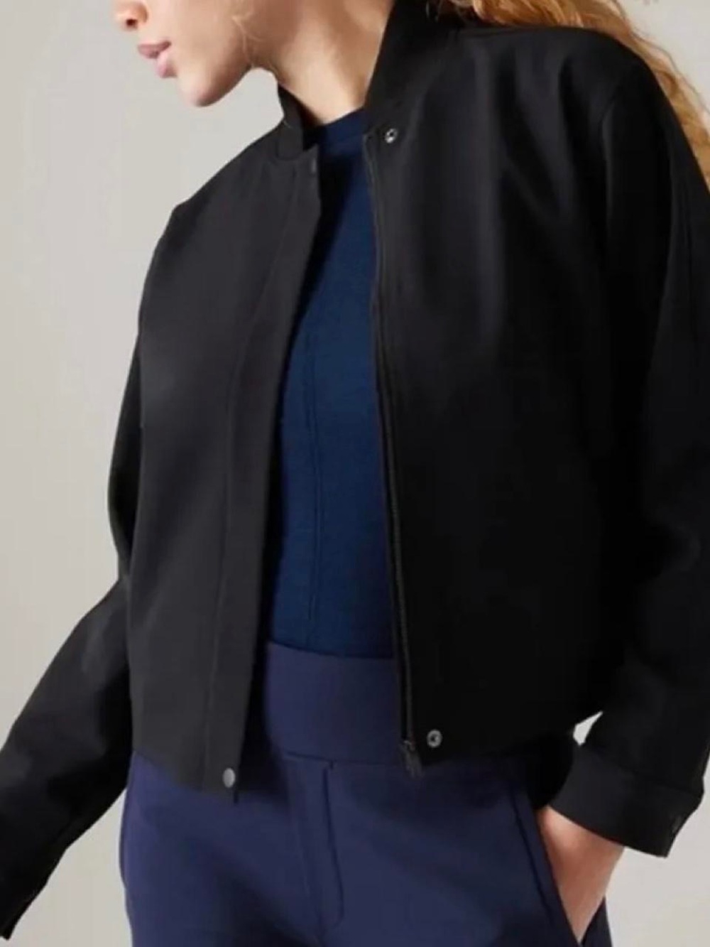 Athleta Endless Bomber Jacket Black XL